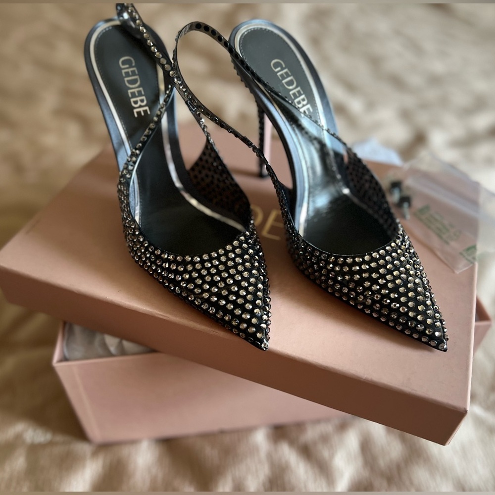 Gedebe Women's Stella 105 Jelly Crystal Embellished High Heel Pumps Size 36 - Picture 4 of 7
